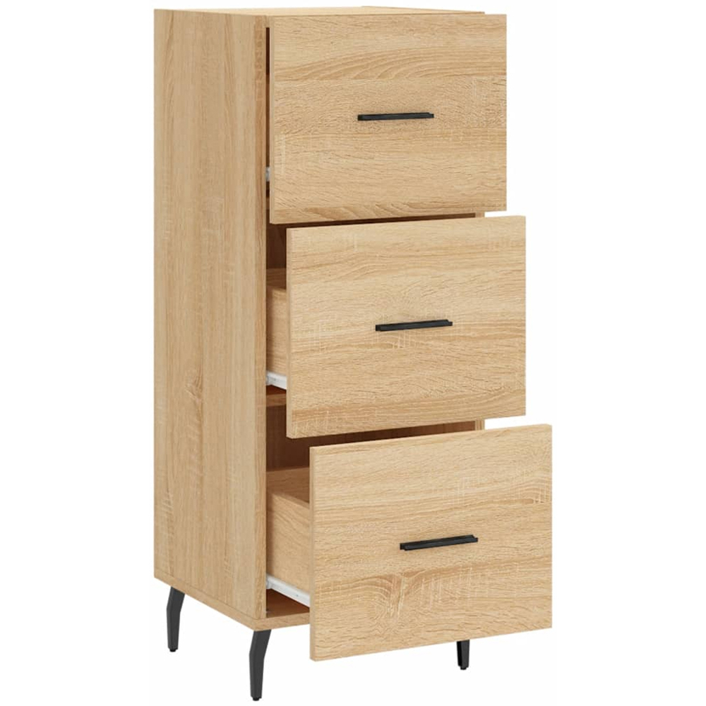 vidaXL 3 Drawer Sonoma Oak Sideboard Image 5