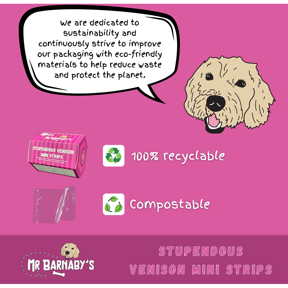 Mr Barnaby's Stupendous Venison Mini Strips Dog Treats 4 Pack Image 7