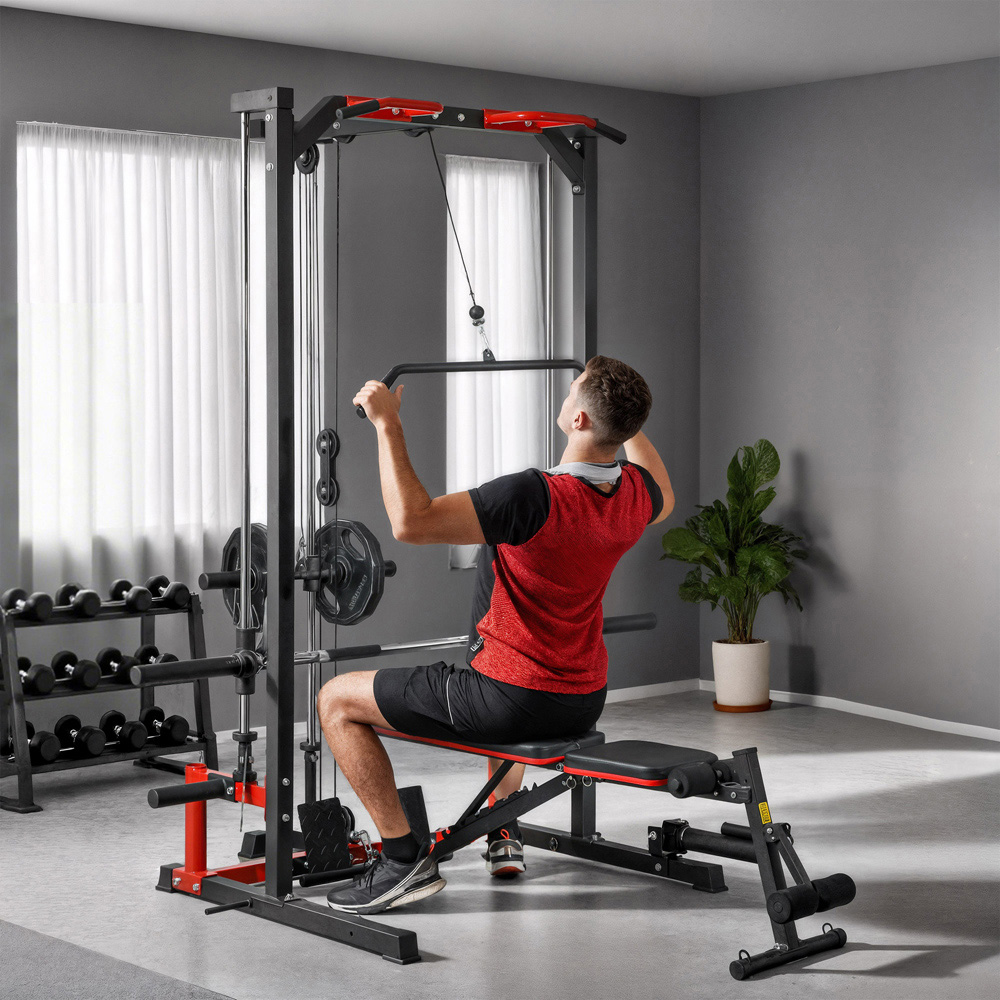 SPORTNOW Cable Crossover Machine with Pull Up Bar Image 2