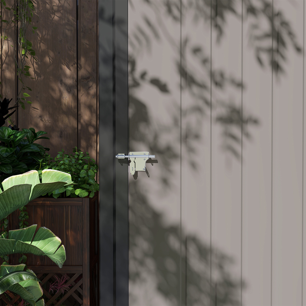 Outsunny 6.4 x 5.3ft Single Door Light Grey Outdoor Storage Shed Image 3