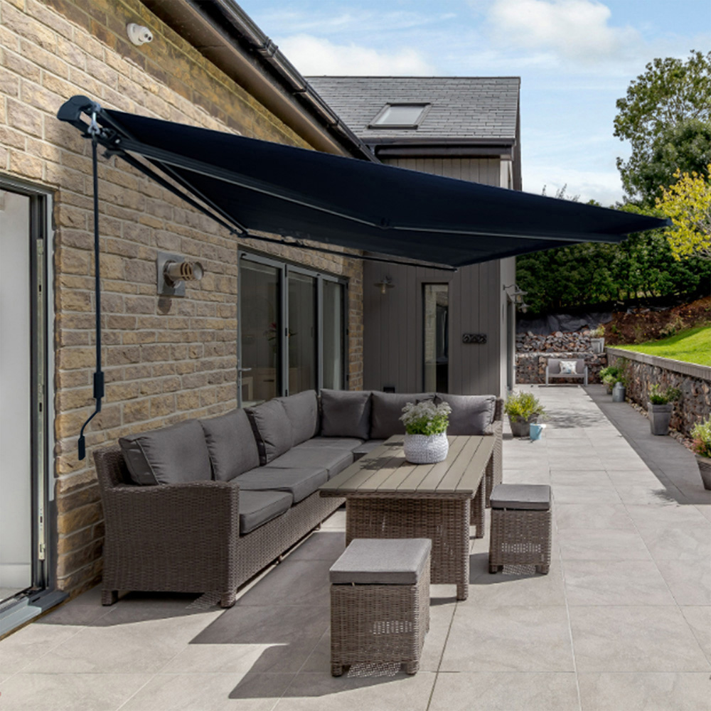 Jack Stonehouse Dark Grey Manual Retractable Awning 2.5 x 2m Image 1