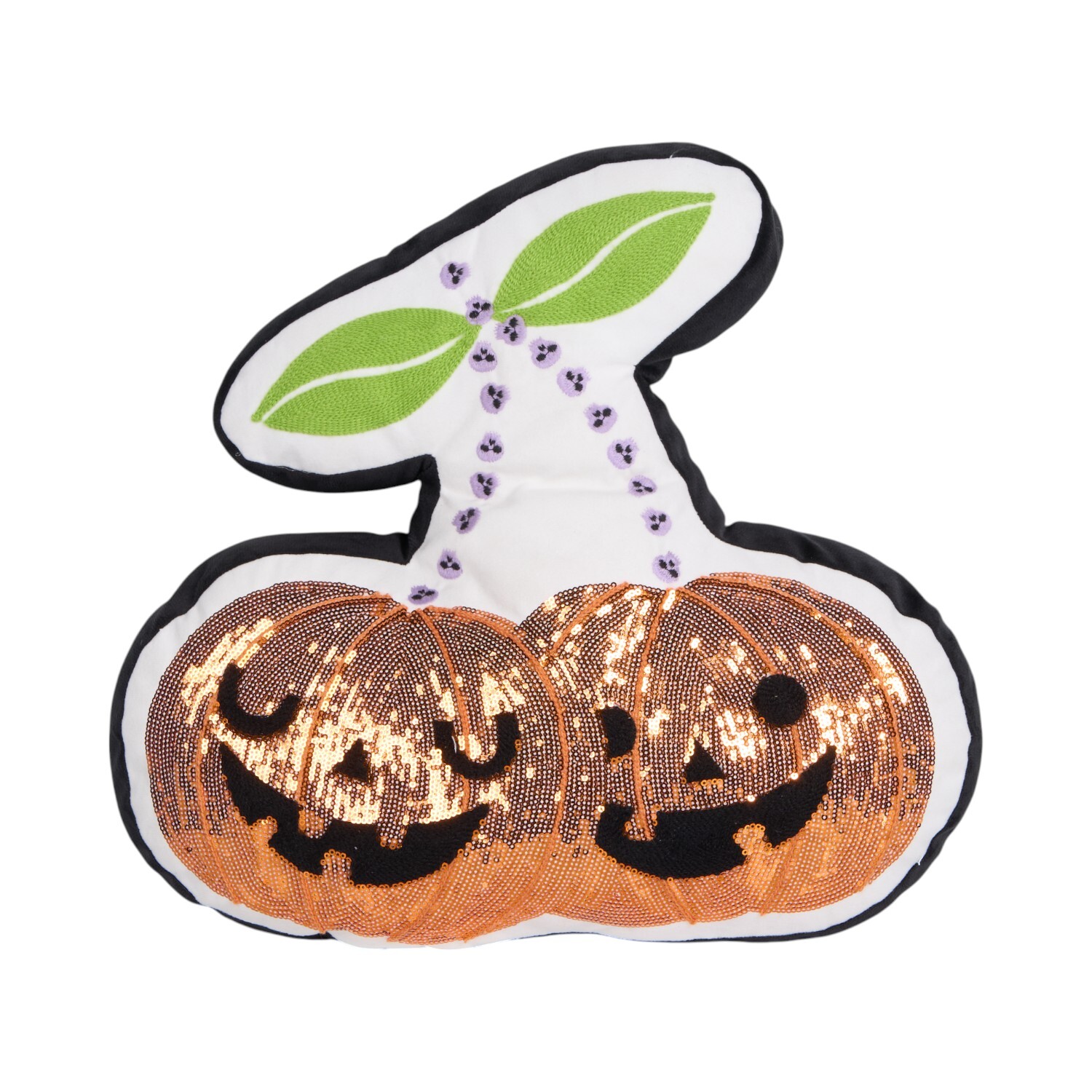 Pumpkin Cherries Shaped Cushion Orange and White Image 1