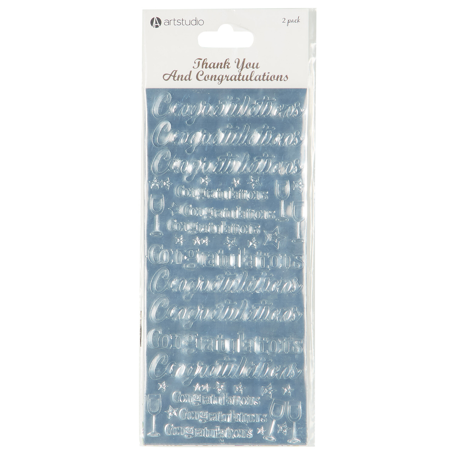 Pack of 2 Thank You and Congratulations Stickers Multicolour Image 1