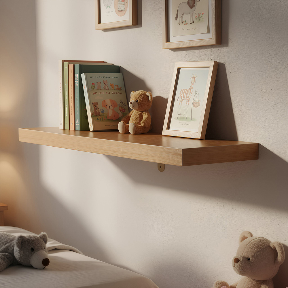 Harbour Housewares 60cm 6 Pack Brown Floating Shelf Image 4