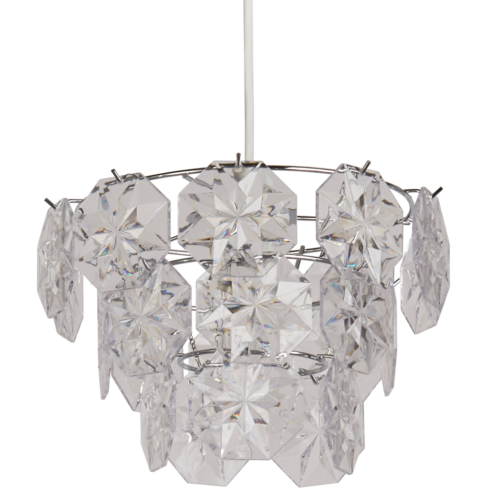 Lighting Collection Clear Textured Acrylic Shade Image 1