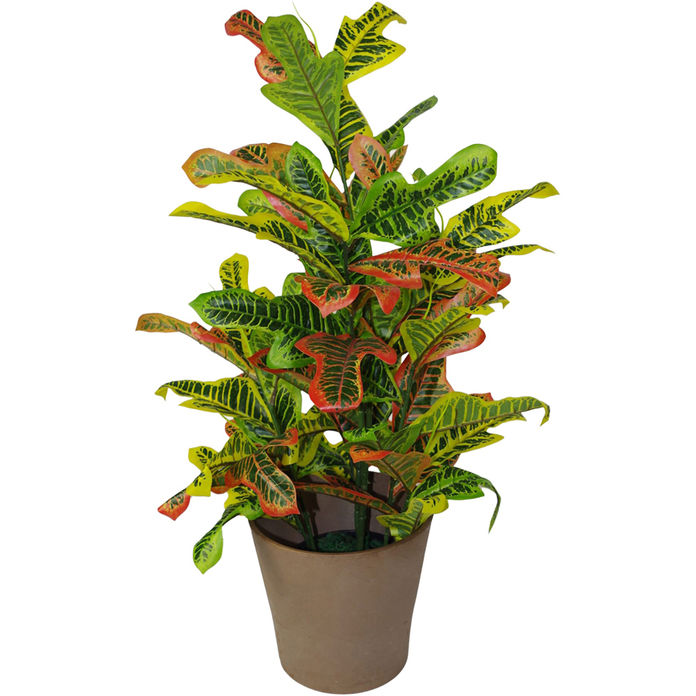 Leaf Codiaeum Multicoloured Artificial House Plant Pot 90cm Image 1
