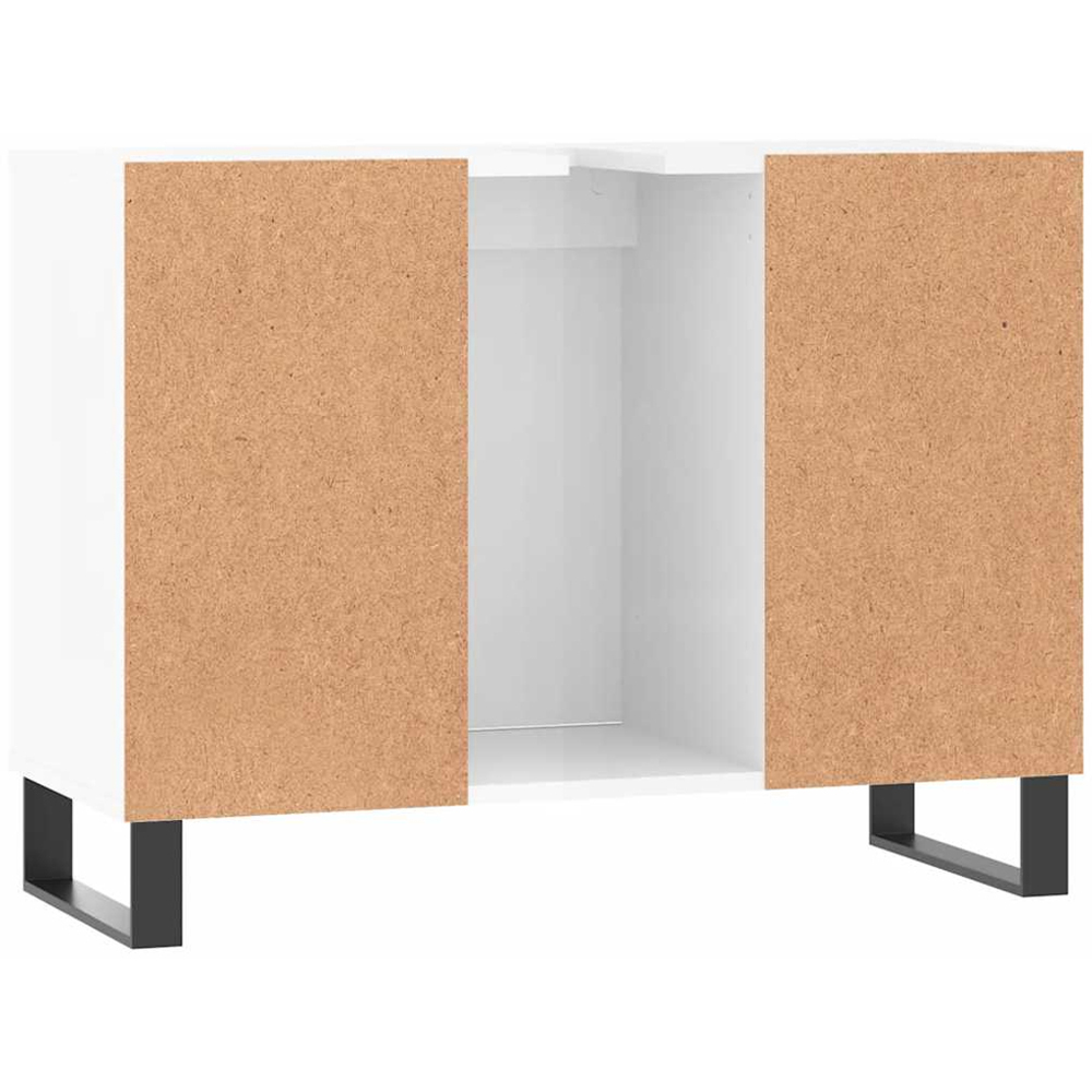 vidaXL Single Door 4 Shelf High Gloss White Bathroom Cabinet Image 8