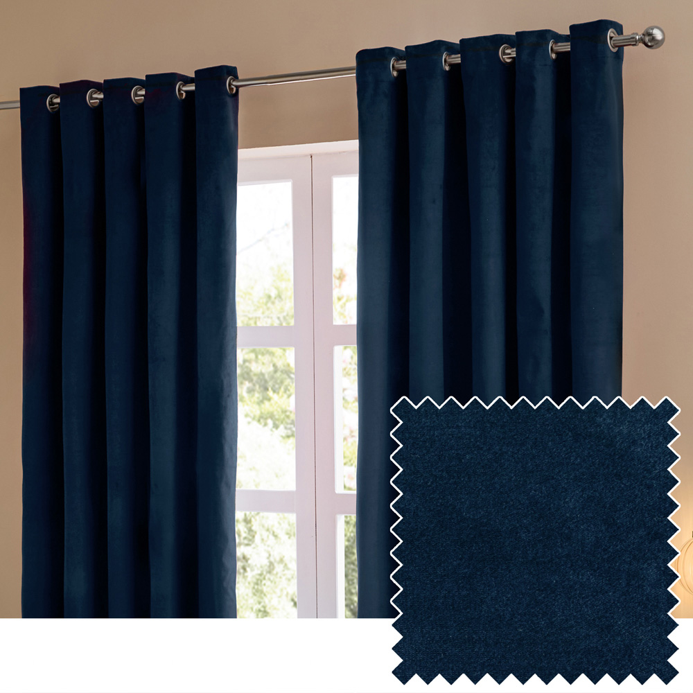 Furn The Ultimate Royal Velvet Fully Lined Eyelet Curtains 168 x 229cm Image 6