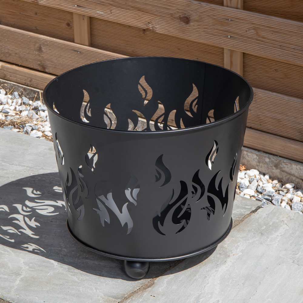 Samuel Alexander Black Steel Fuego Outdoor Fire Basket 32cm Image 2