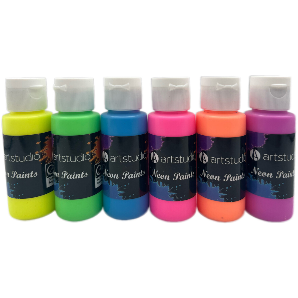 Pack of 6 Neon Paint Pots Image 2