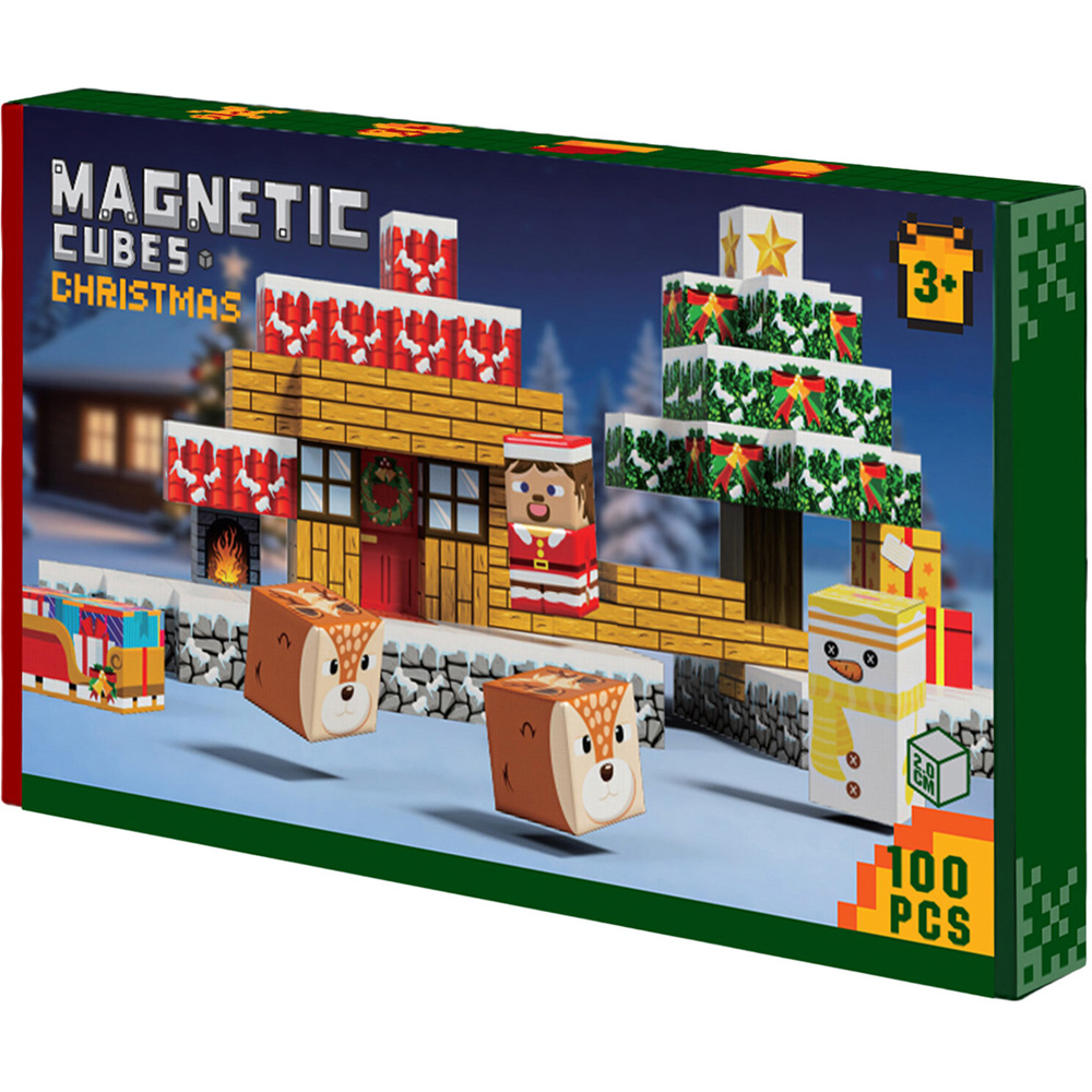 100 Piece Christmas Magnetic Cubes Image 1