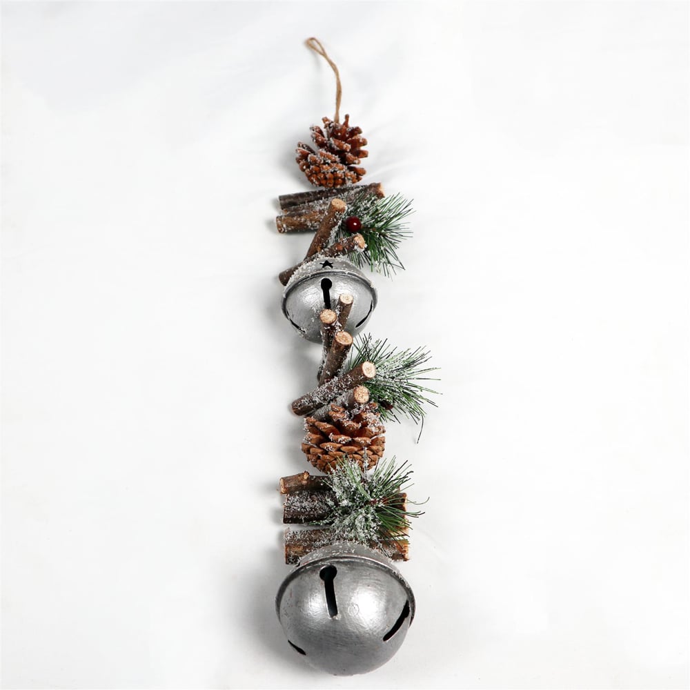 Shatchi Christmas Garland with Bells Berries and Pinecones 26cm Image 3