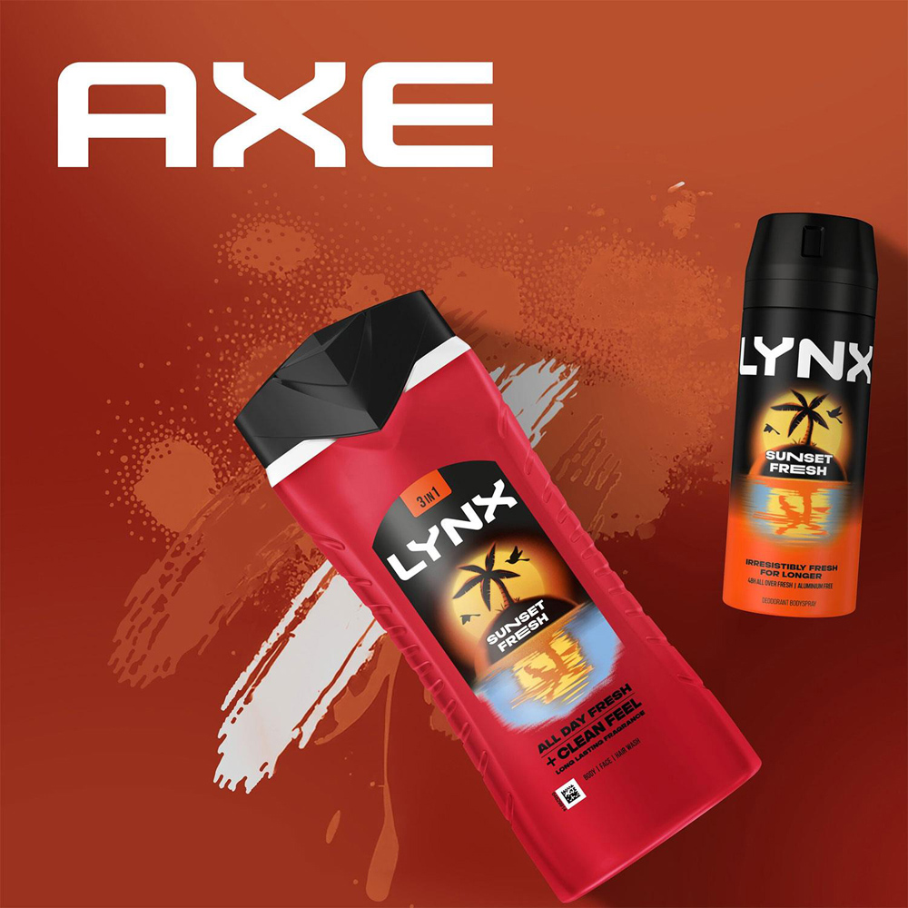 Lynx Sunset Fresh Mango and Mandarin 3-in-1 Body Wash 500ml 30 Pack Image 6