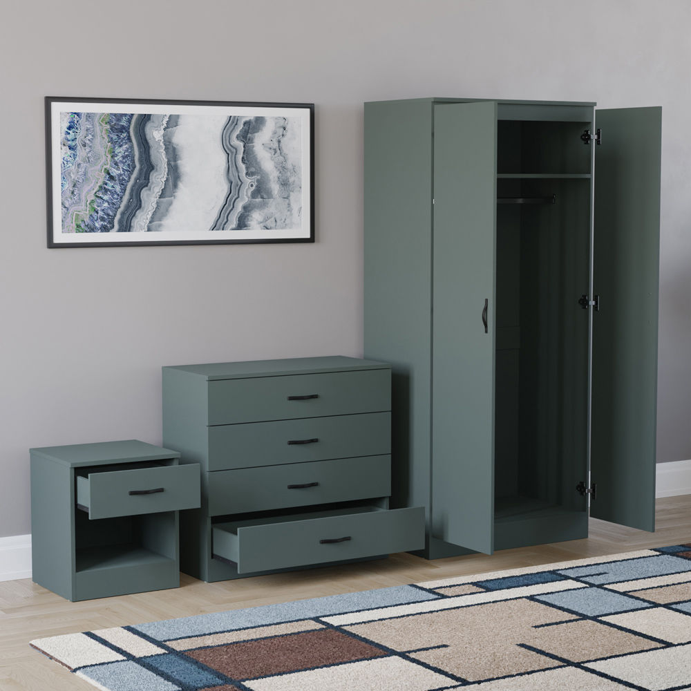VIDA DESIGNS Riano Green 3 Piece Bedroom Furniture Set Image 4