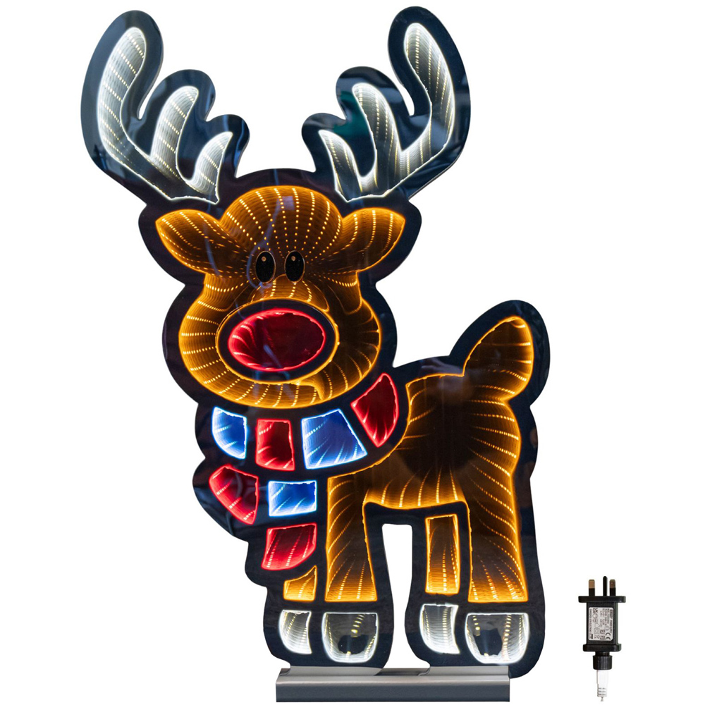 Samuel Alexander Multicoloured LED Reindeer Infinity Christmas Decoration 60cm Image 2