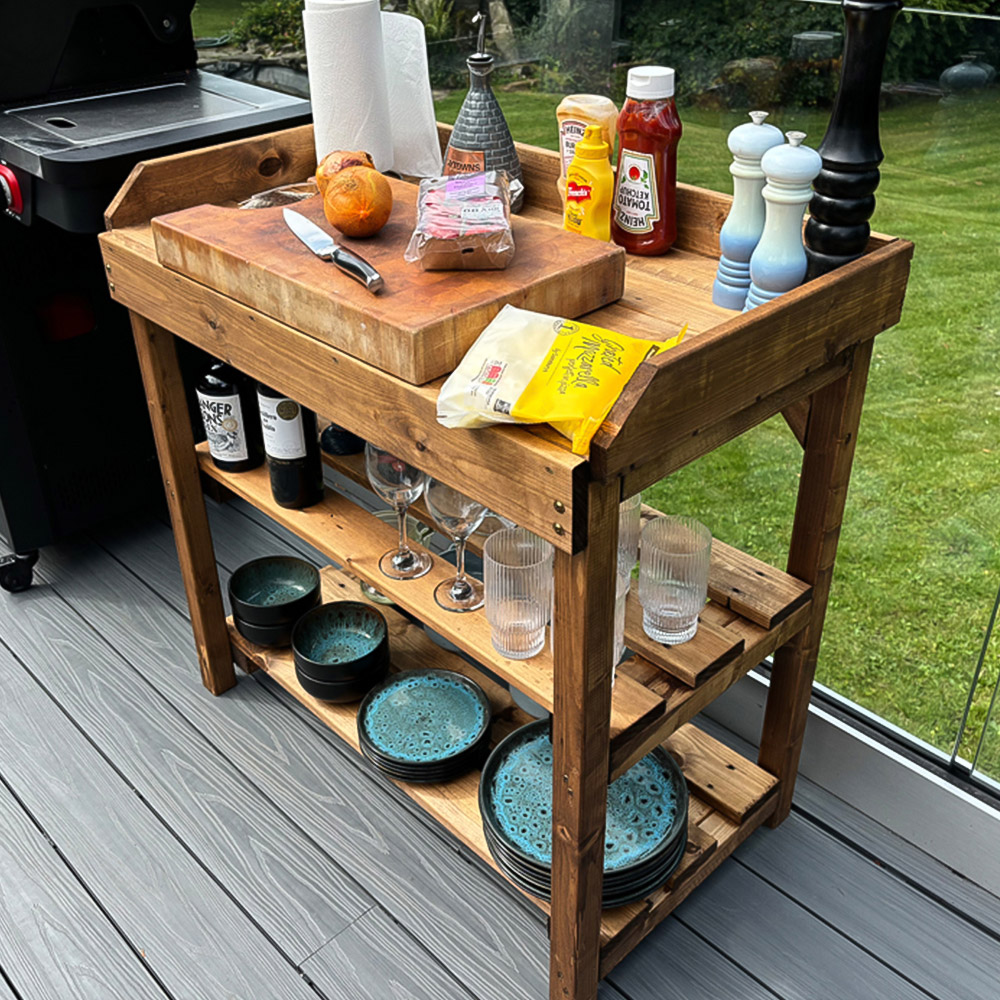 Charles Taylor Deluxe Davenport 3 Shelf Large Utility BBQ Table Image 9