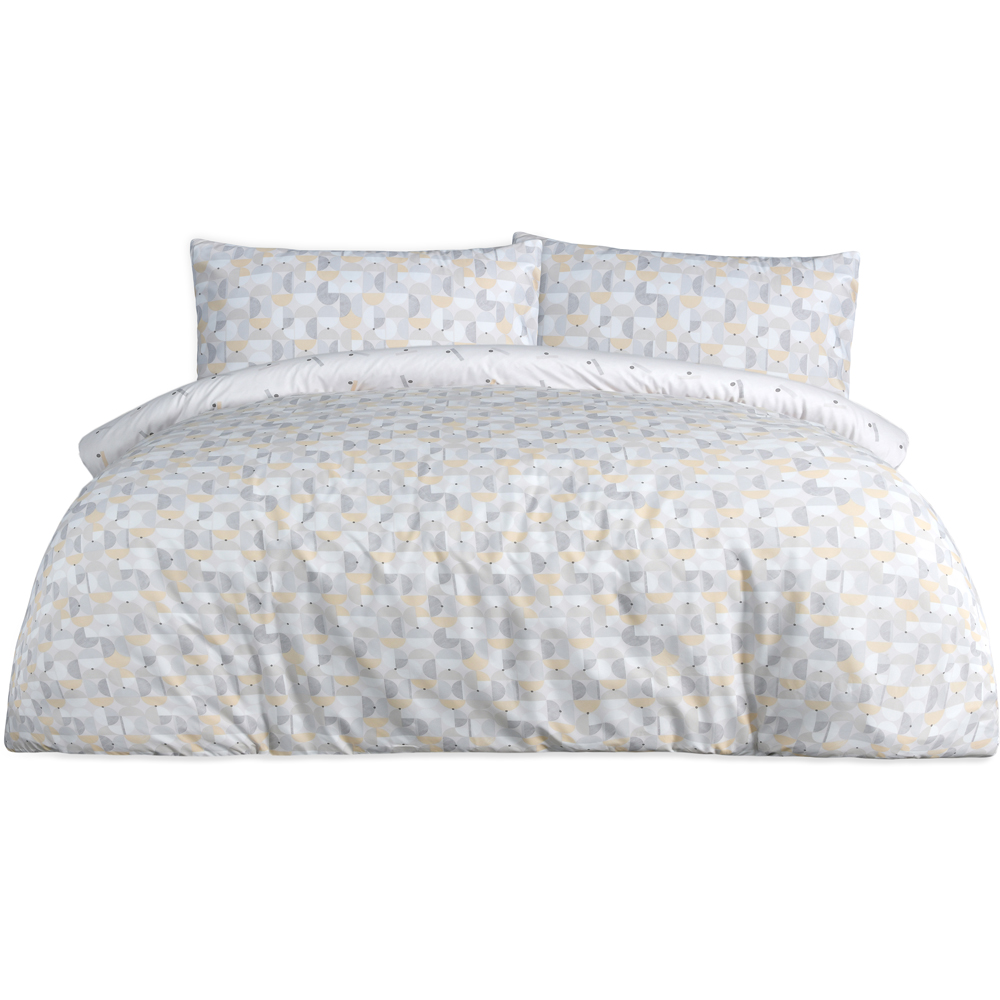 Smart Living King Size Ochre Circle Geo Reversible Duvet Set Image 2