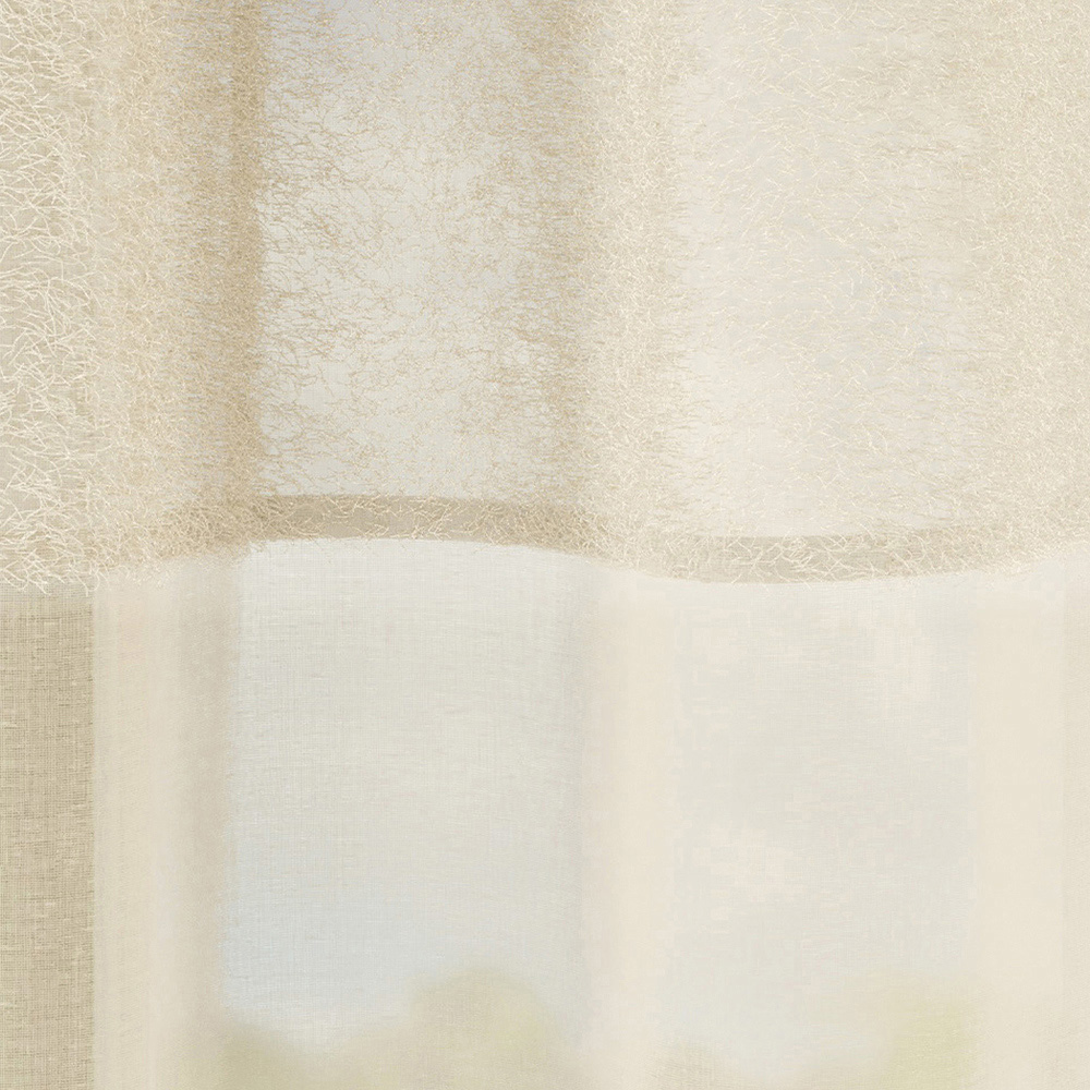 Tyrone Textiles Andorra Cream Textured Header Eyelet Voile Panel Curtains 140 x 183cm Image 3