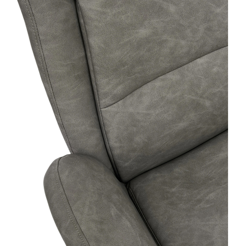 Living and Home Grey PU Leather Height Adjustable High-Back Swivel Office Chair with Headrest Image 5