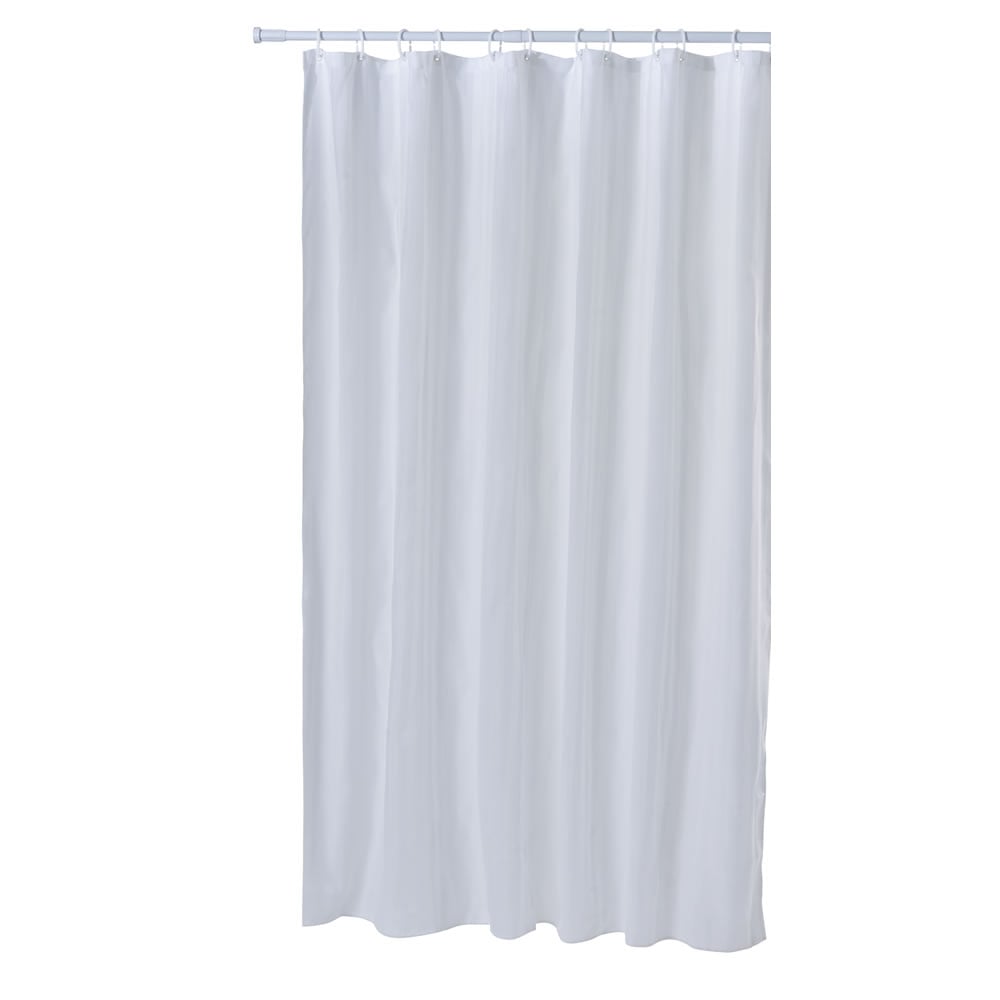 Wilko Satin Stripe White Shower Curtain Image 1