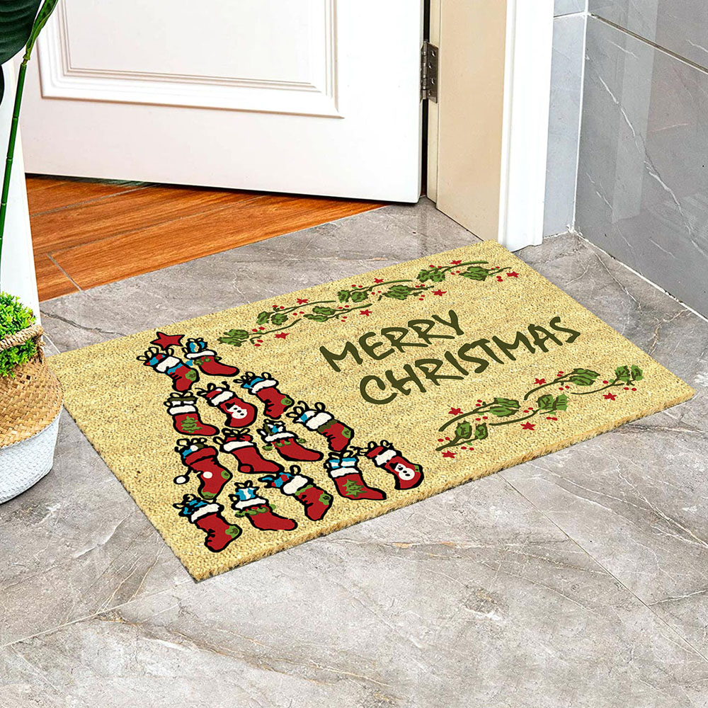 Coco & Coir Socks Xmas Coir Door Mat 45 x 75cm Image 2