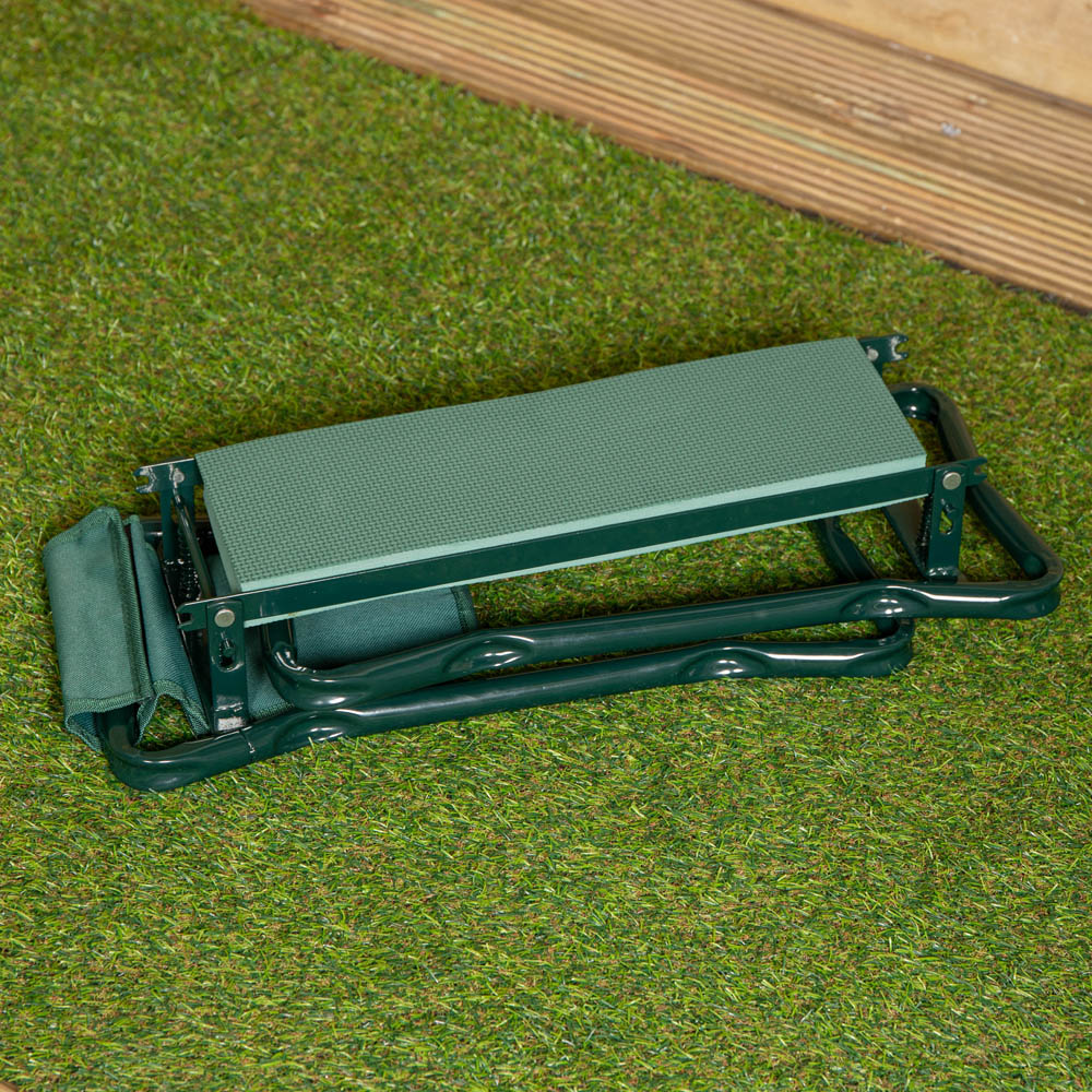 Samuel Alexander Green Garden Kneeler Chair with Detachable Tool Bag Image 5