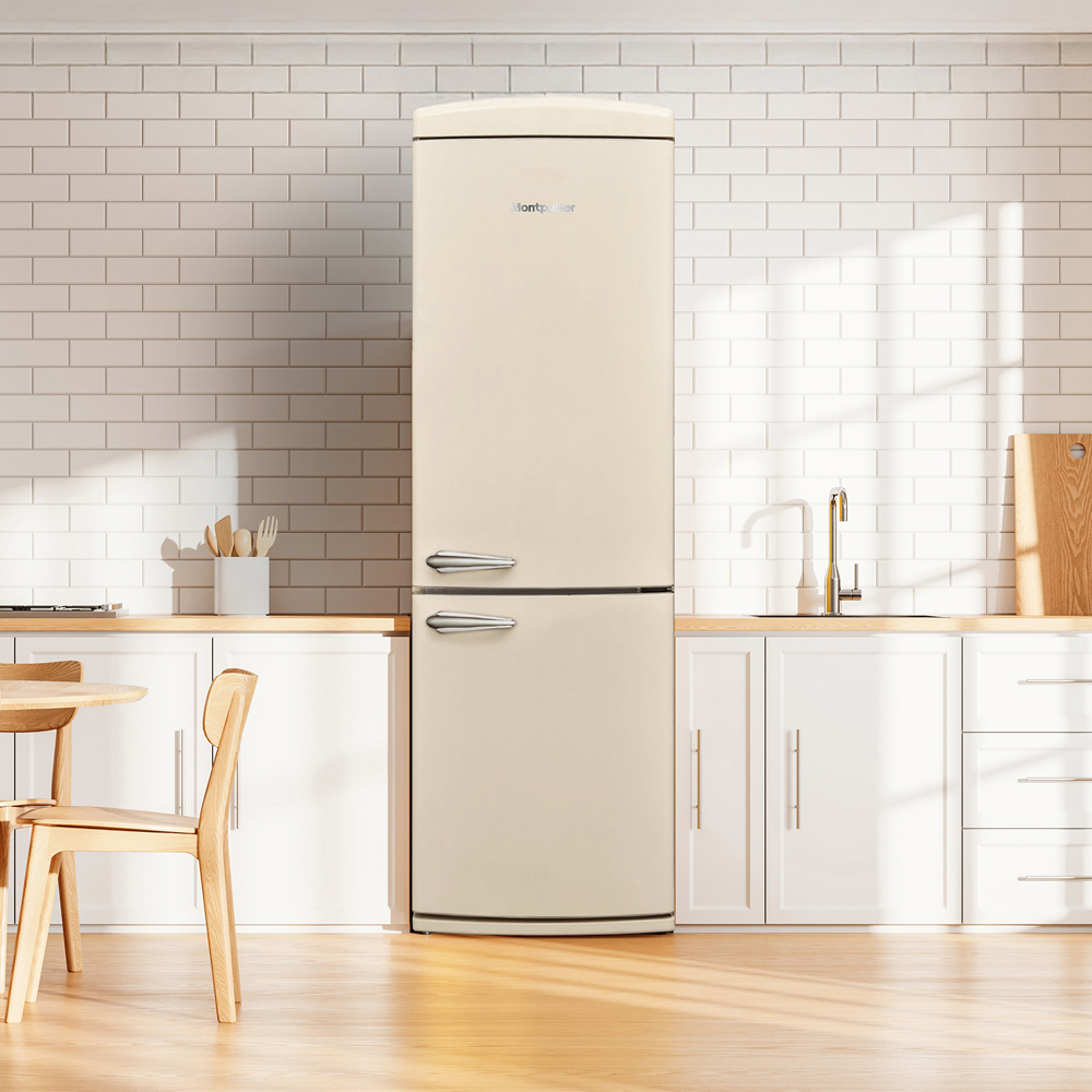 Montpellier MAB190C Cream Retro Wide No Frost 295L Fridge Freezer Image 2