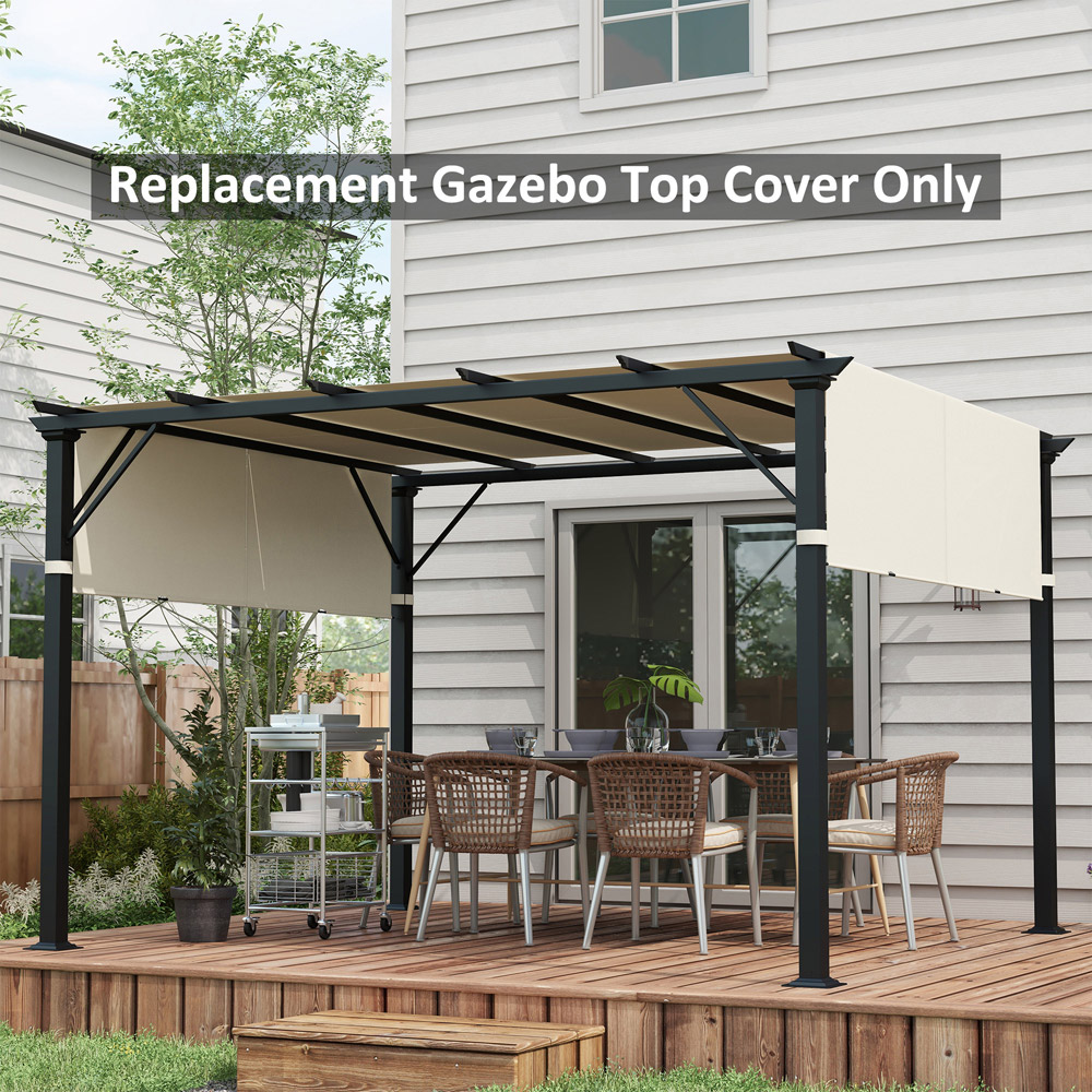 Outsunny Cream White Pergola Replacement Canopy 2 Pack Image 2