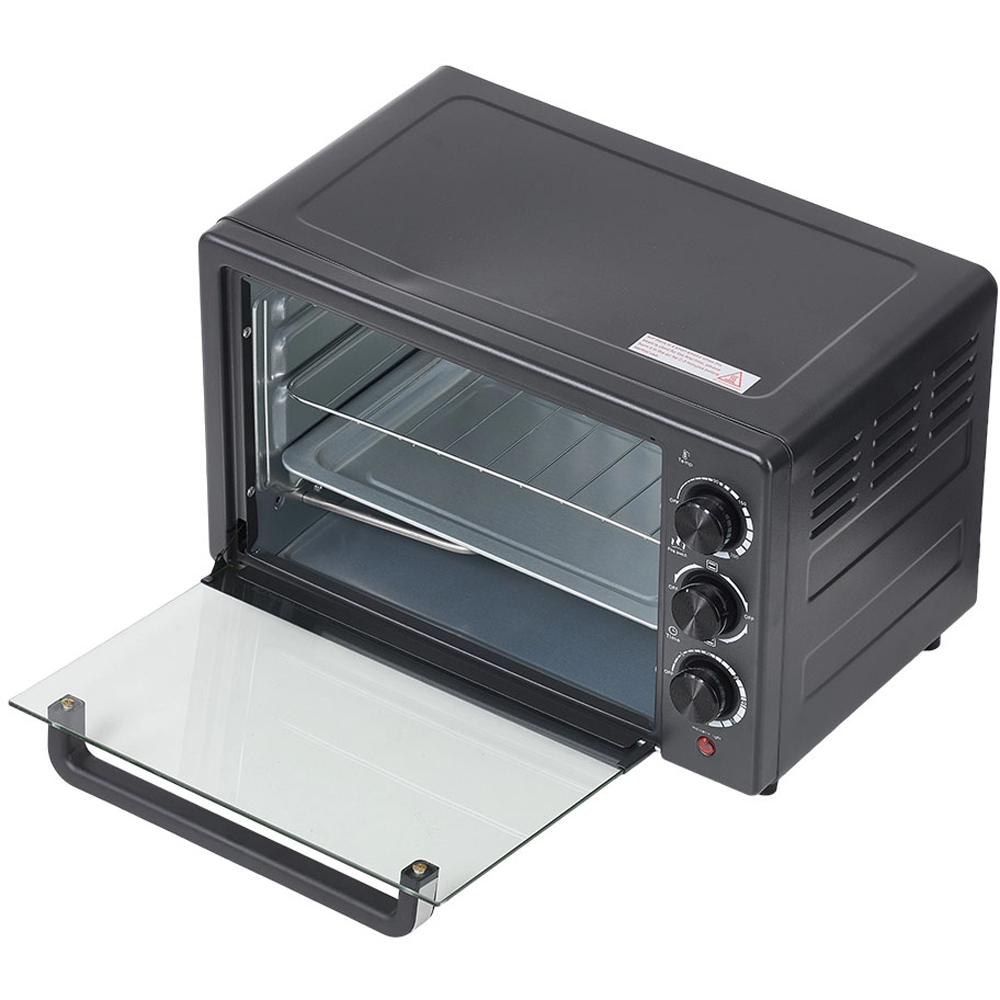 Living and Home EK090005 Black 25L Countertop Toaster Oven with Baking Tray and Rack 1500W Image 3