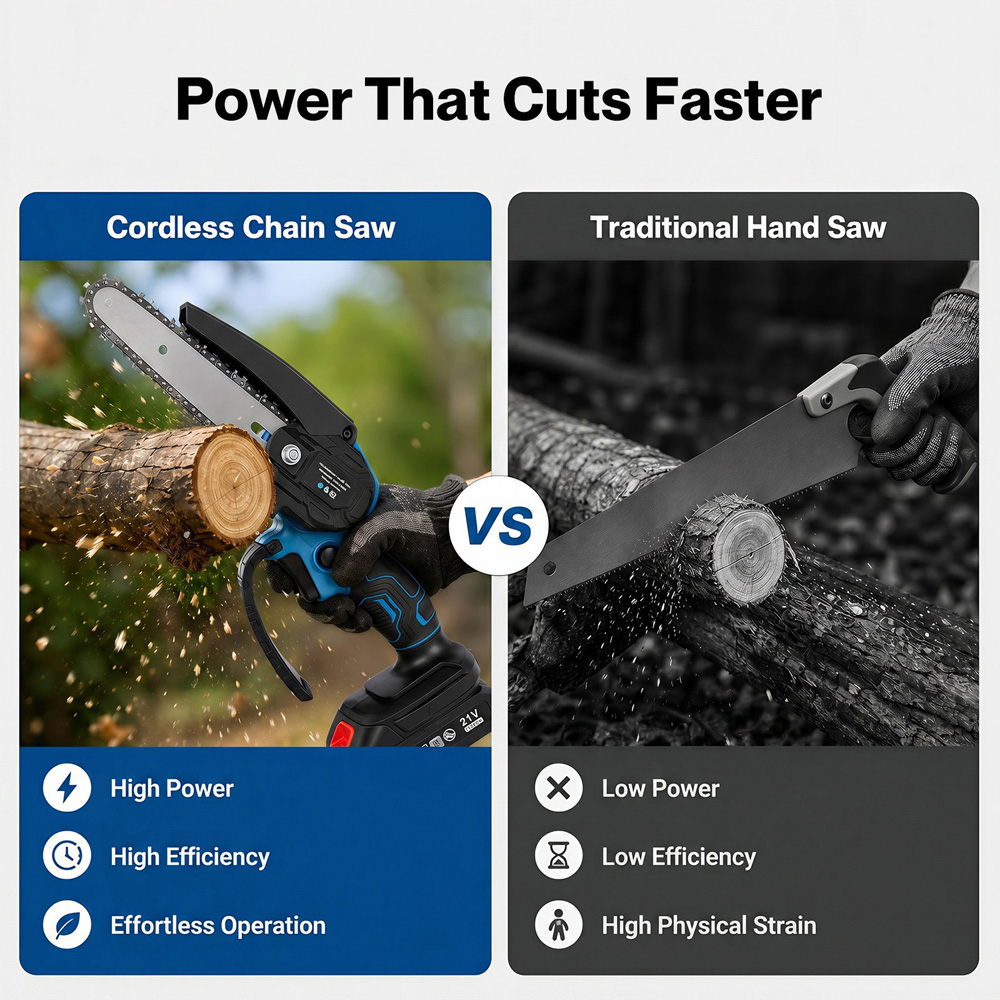 Traderight Dual Bar Cordless Mini Chainsaw Kit Image 7