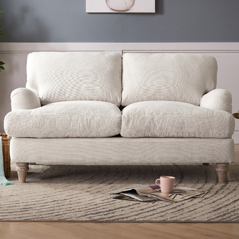 Home Detail Oxford 2 Seater Ivory Linen Sofa Image 1
