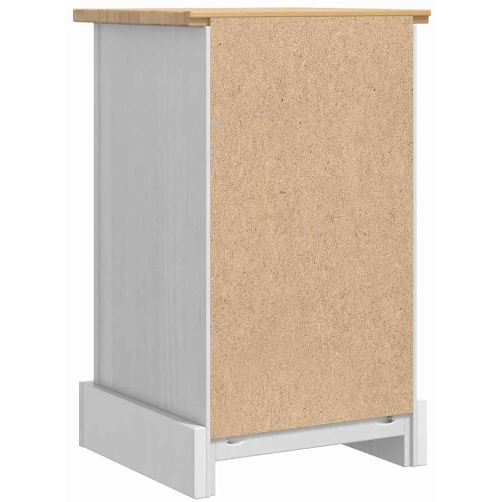 vidaXL Corona 3 Drawer White Solid Pine Wood Bedside Table Image 7