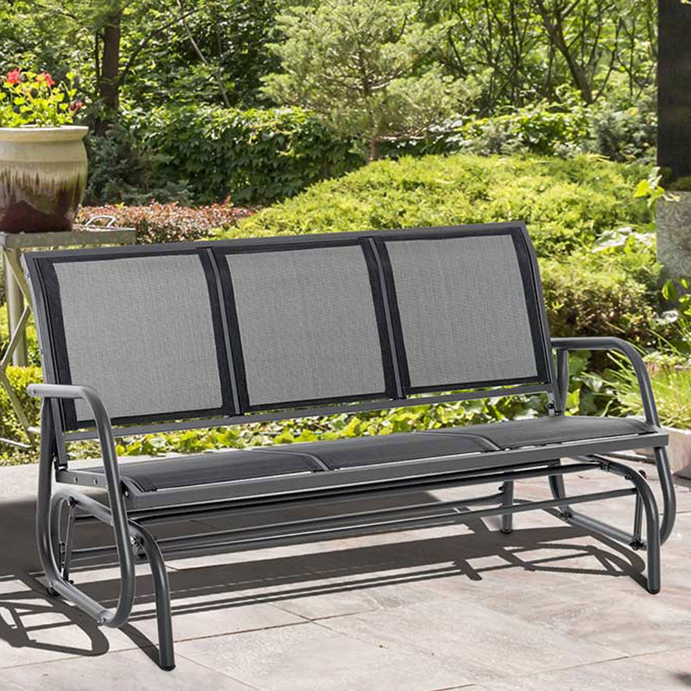 Outsunny 3-Seat Glider Rocking Chair Image 1