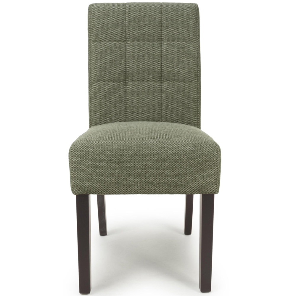 Portland Harlow Olive Weave Walnut Legs Waffle Back Dining Chair Image 4