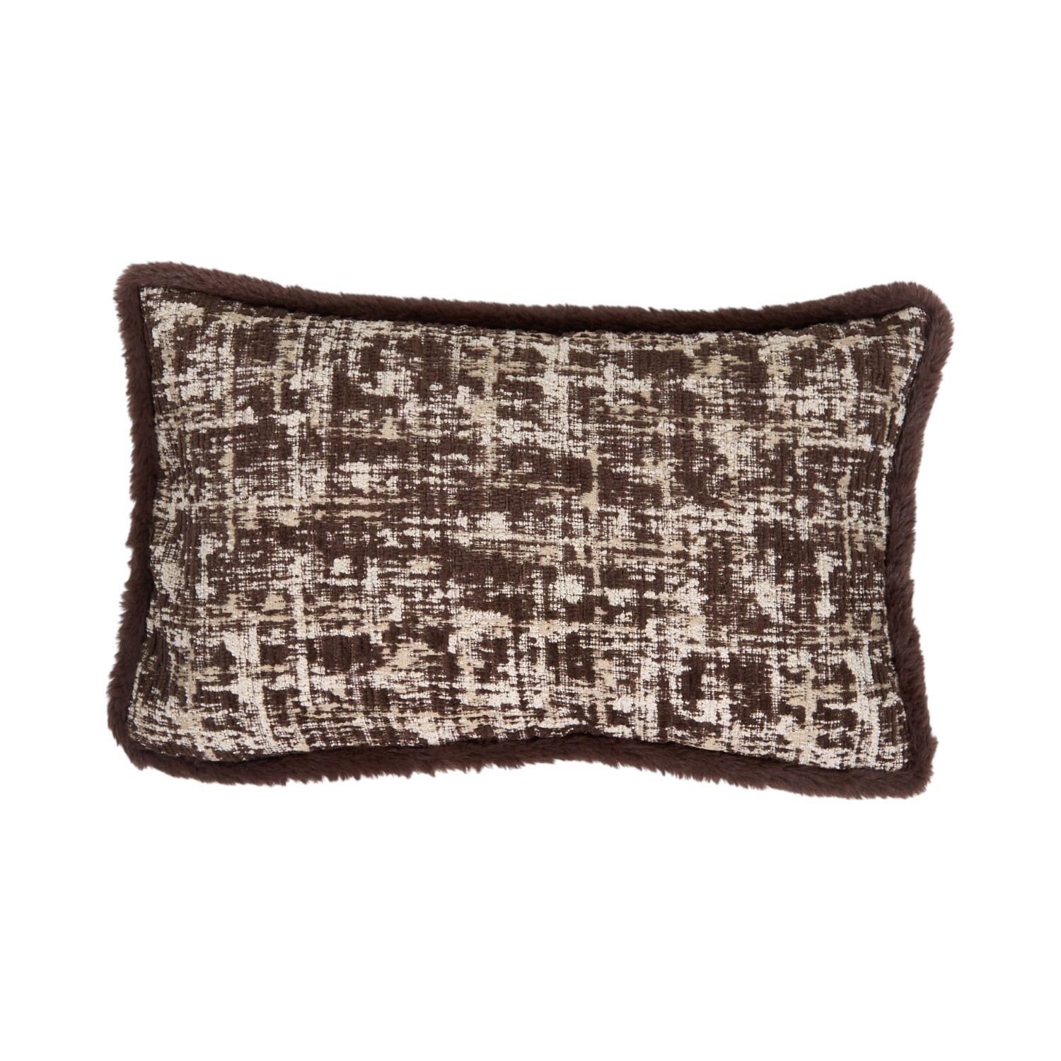 Milanna Chenille Cushion Chocolate Image 1