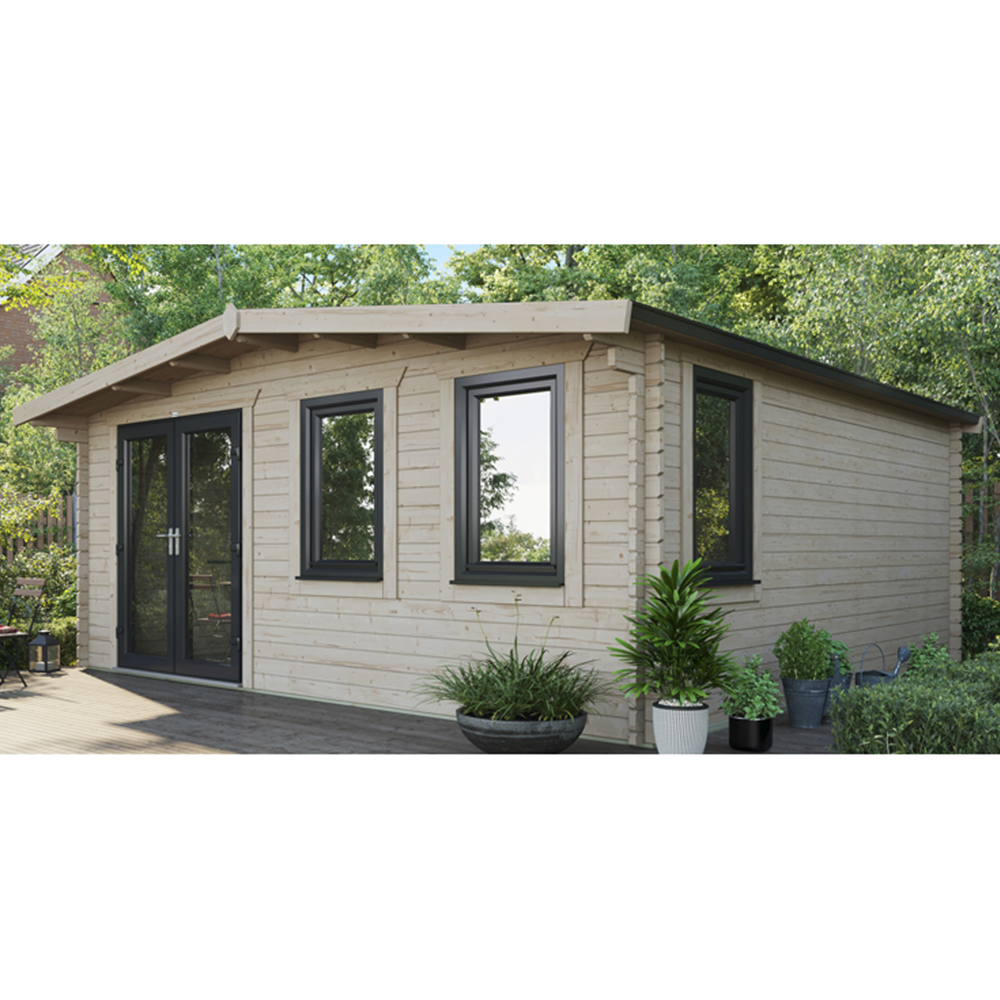 Power Sheds 18 x 18ft Left Double Door Chalet Log Cabin Image 9
