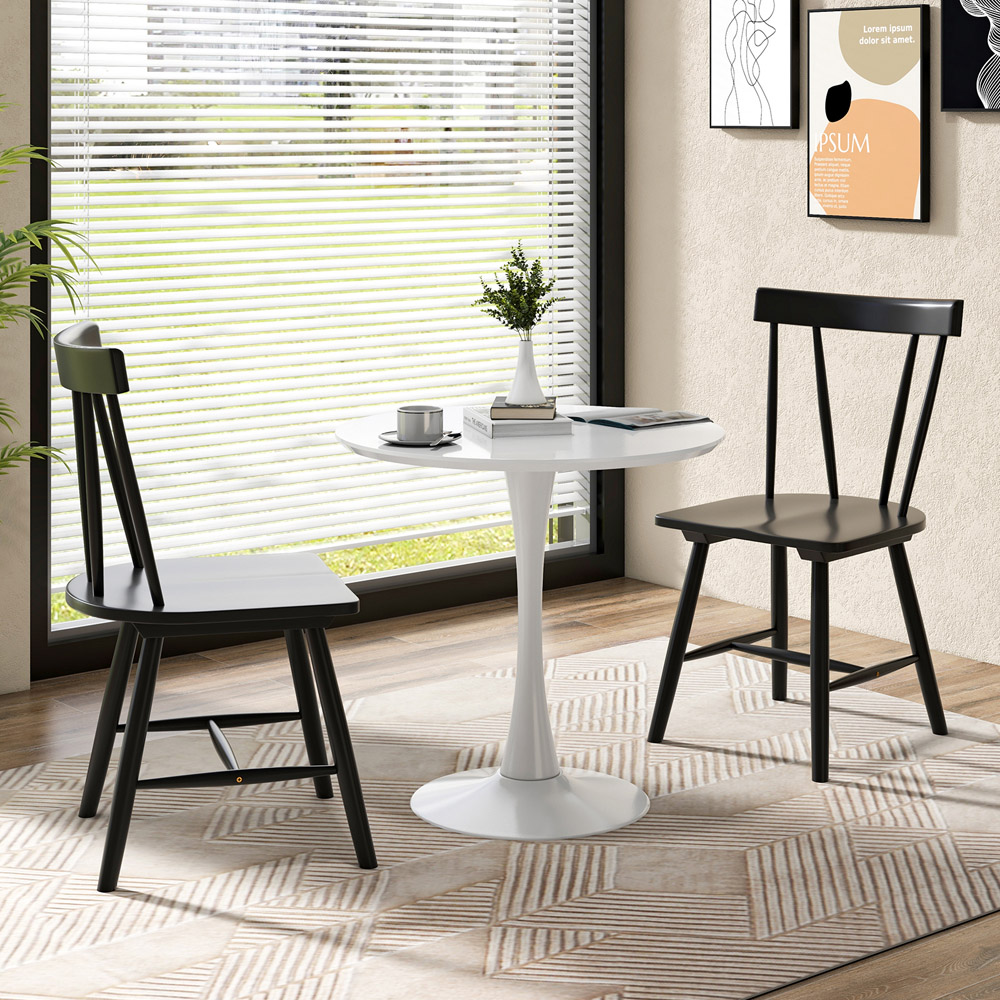 Costway Set of 2 Black Windsor Chairs Image 3