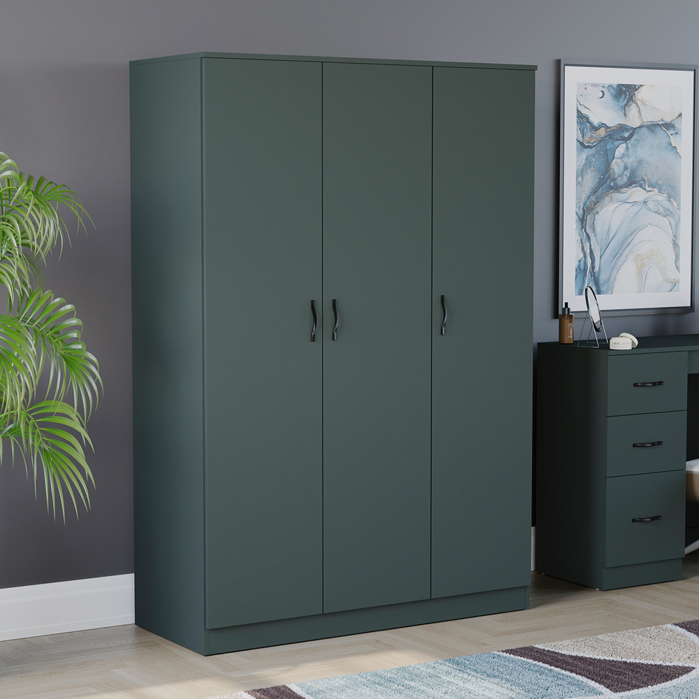VIDA DESIGNS Riano 3 Door Green Wardrobe Image 4