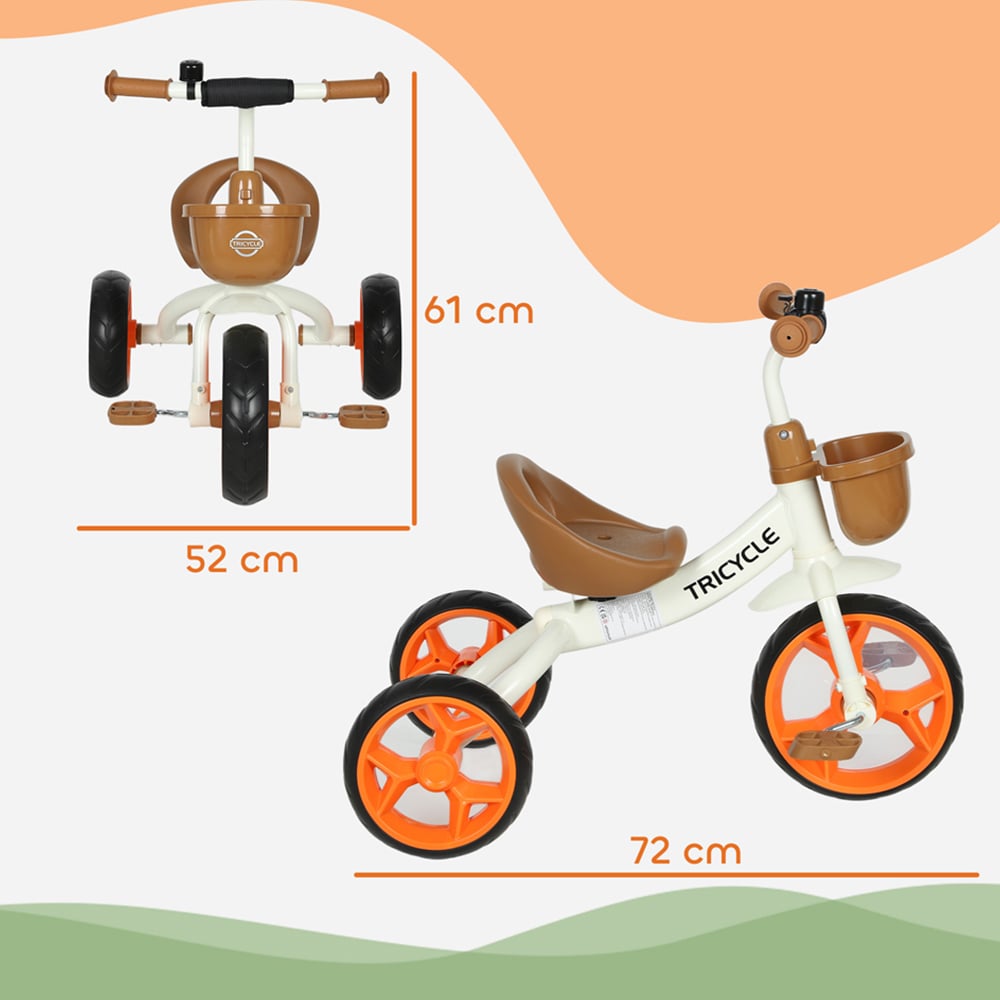 Tommy Toys Kids Orange Tricycle with Front Basket Image 9
