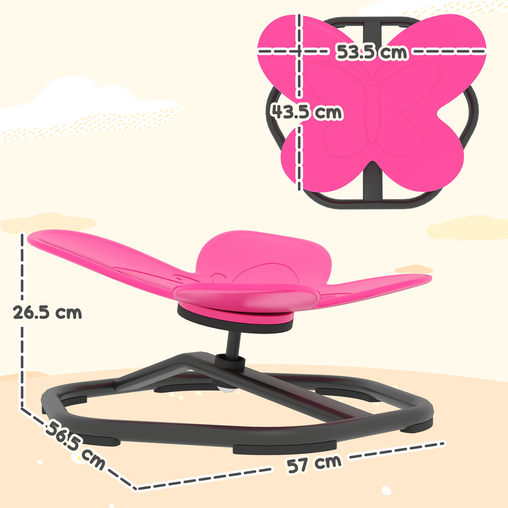 Tommy Toys Butterfly Pink Kids Swivel Sensory Spinning Chair Image 9