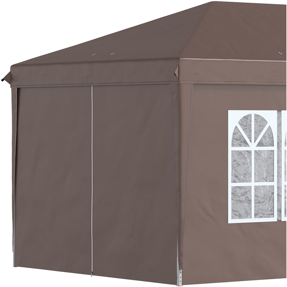 Outsunny 3 x 4m Brown Pop Up Gazebo with Sides Image 3