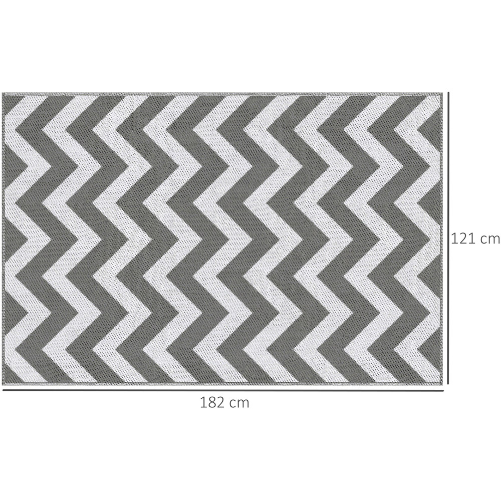 Outsunny Grey and White Patio Floor Mat Outdoor Rug 120 x 180cm Image 7