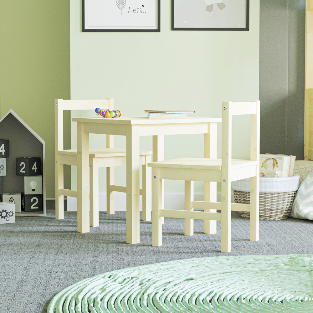 Junior Vida Pisces Pine Kids Table and Chairs Set Image 3