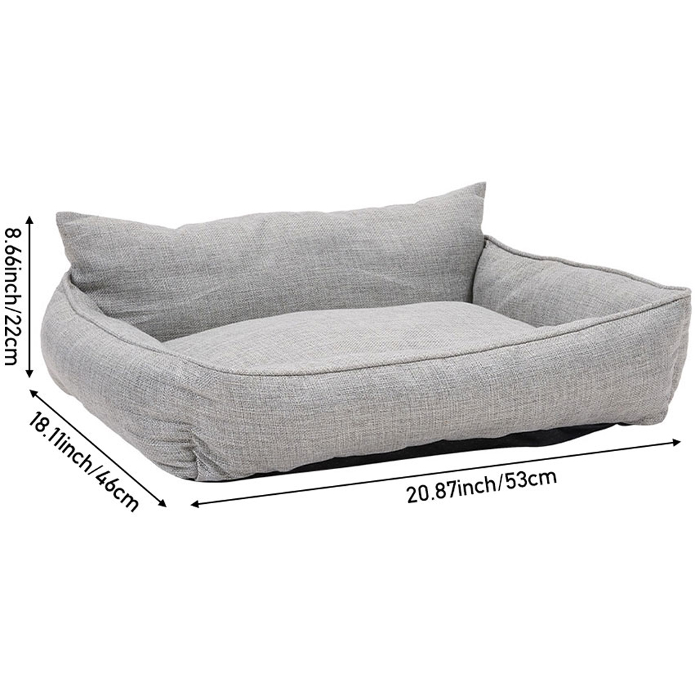 H&O Direct 53 x 46cm Light Grey All Season Pet Bed with Anti-Slip Bottom Image 5