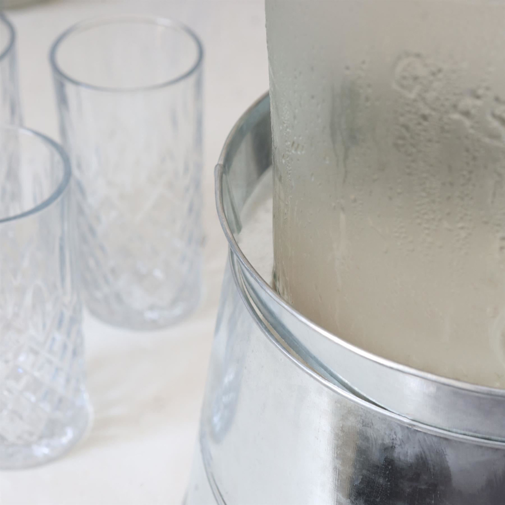 Rink Drink Clear Glass Drink Dispenser with Tap and Silver Bucket Stand 6.5L 2 Pack Image 3