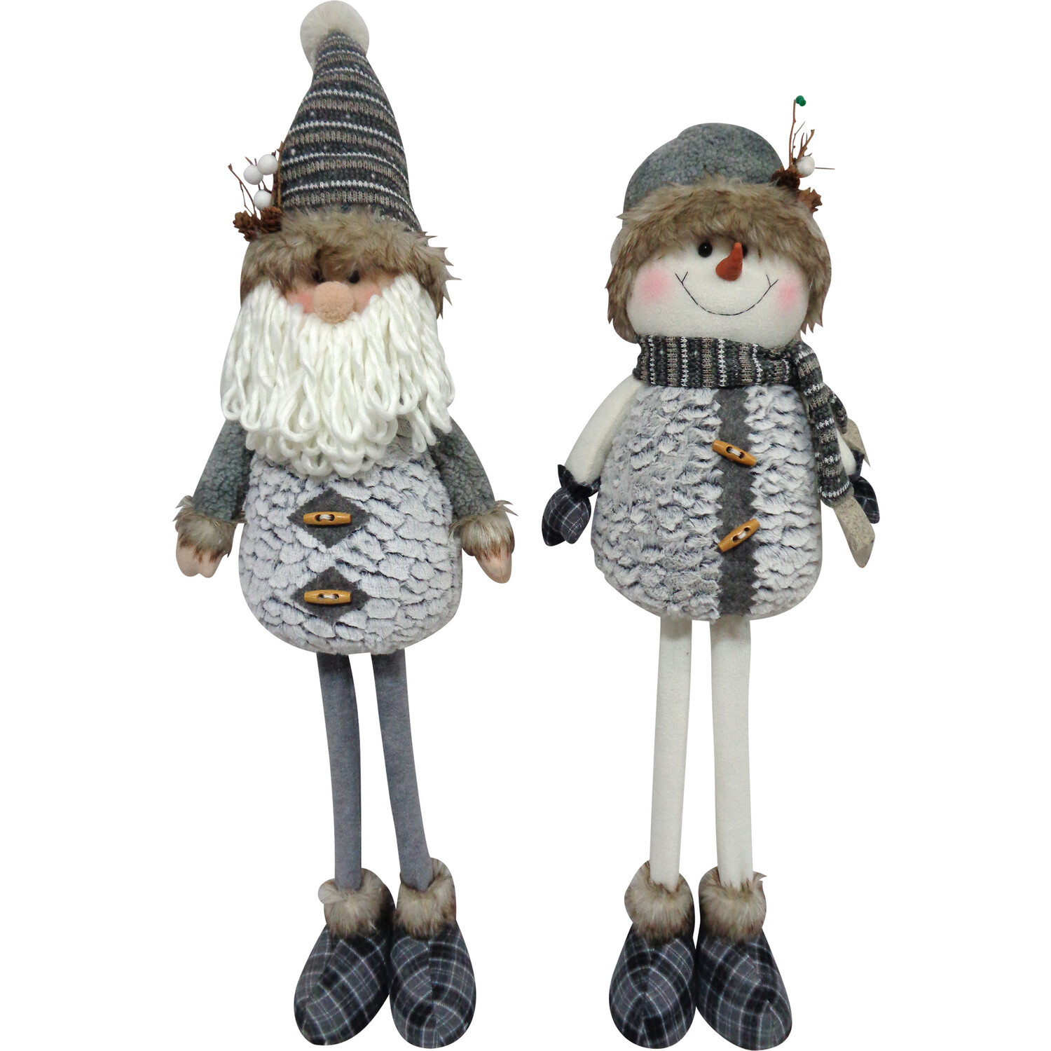 Single Alpine Lodge Extendable Santa or Snowman Christmas Ornament in Assorted styles Image
