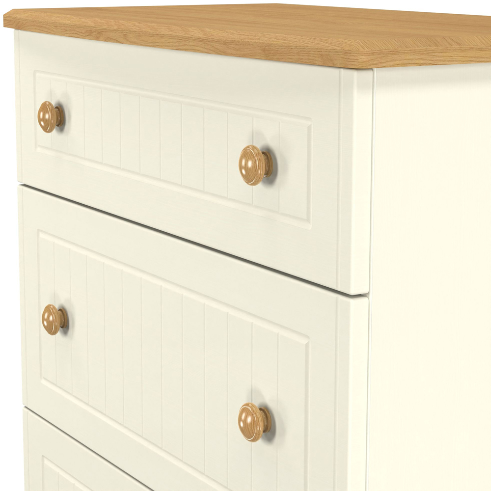 Crowndale Warwick 3 Drawer Cream Ash and Oak Deep Chest of Drawers Image 5