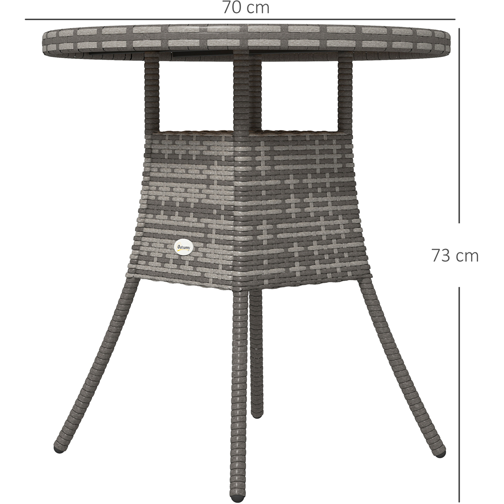 Outsunny 2 Seater PE Rattan Garden Dining Table Natural Image 8