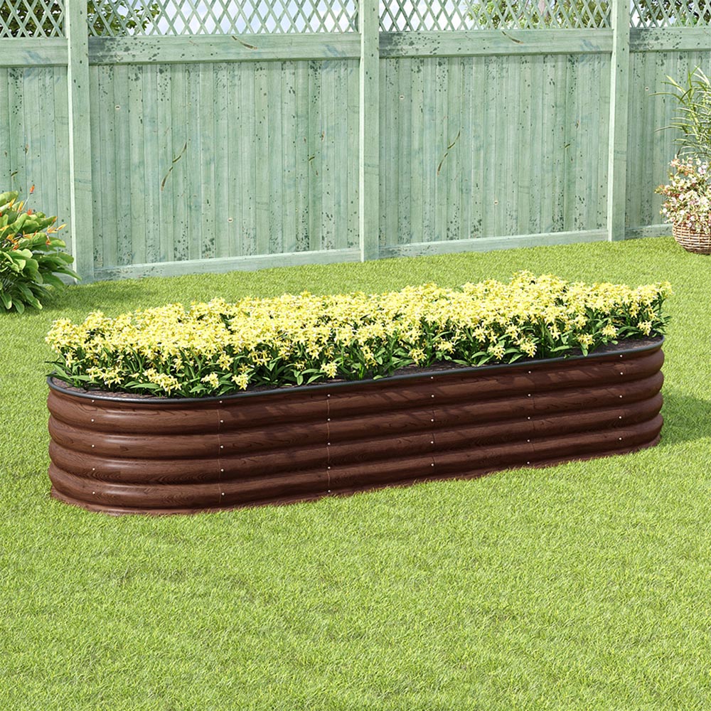 Living and Home Large Brown Galvanised Steel Raised Garden Bed 42 x 80 x 240cm Image 8