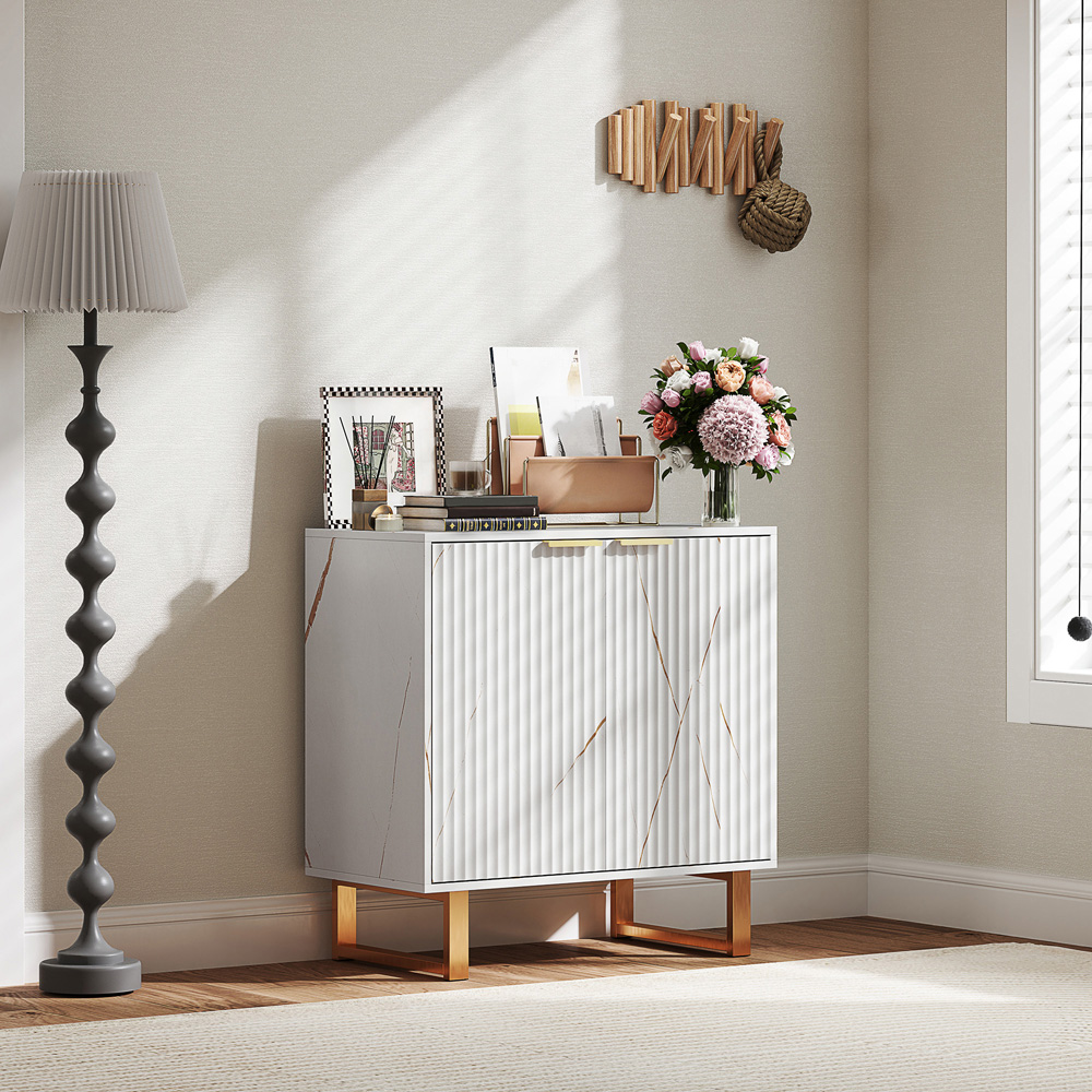 HOMCOM 2 Door Sideboard Storage Cabinet with Adjustable Shelf Image 3